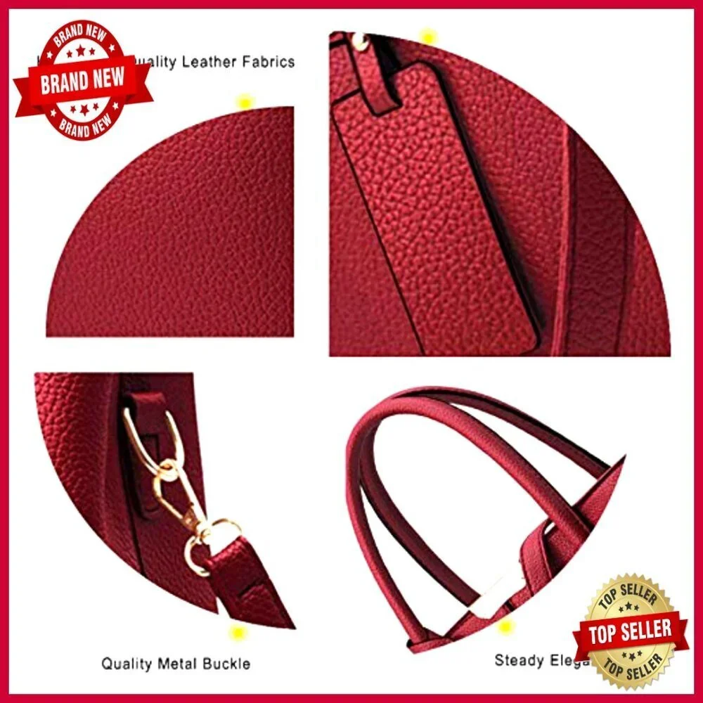 Medium PU Leather Satchel Tote with Removable Shoulder Strap